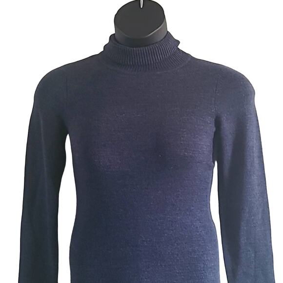 French Connection Women's Bodycon Knit Mini Sweater Dress - Dark Blue Size L NWT - Picture 8 of 10